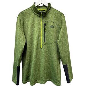 THE NORTH FACE 1/2 Zip Pullover XL Mens Green Fleece Lined Jacket